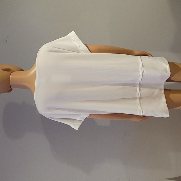 Calvin Klein Alabaster white cuff short sleeve oversized blouse size Large - Picture 5 of 7
